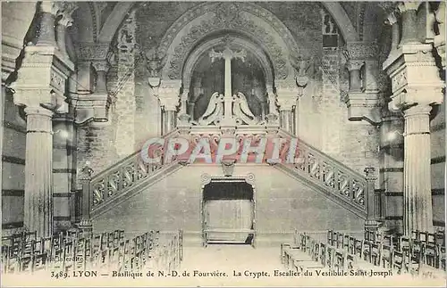 Cartes postales Lyon Basilique de N D de Fourviere La Crypte Escalier du Vestibule St Joseph