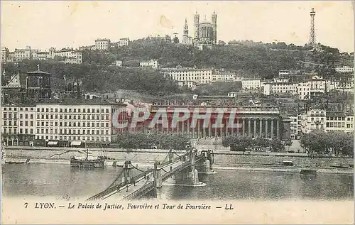 Cartes postales Lyon Le Palais de Justice Fourviere et Tour de Fourviere