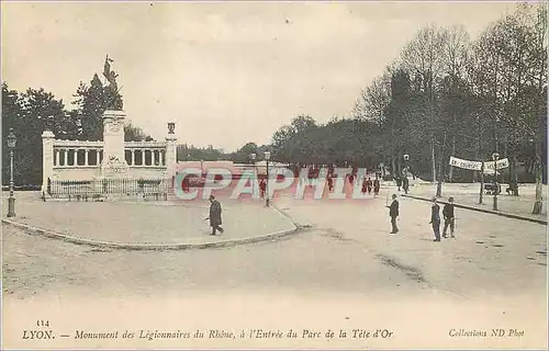 Ansichtskarte AK Lyon Monument des Legionnaires du Rhone a l'Entree du Parc de la Tete d'Or