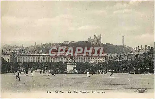 Cartes postales Lyon Place de Bellecour et Fourviere