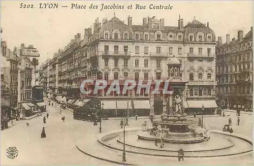 Cartes postales Lyon Place des Jacobins et Rue Centrale