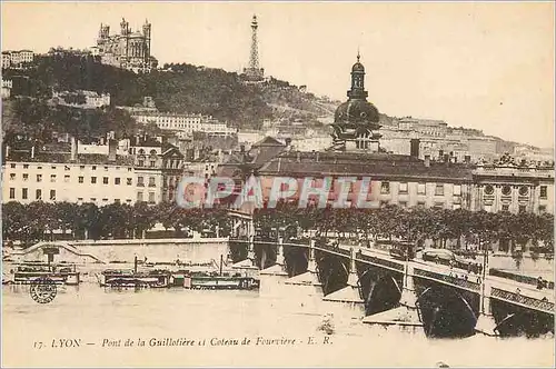 Cartes postales Lyon Pont de la Guillotiere et Coteau de Fourviere