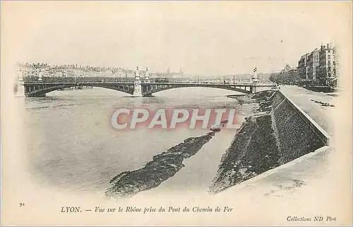 Ansichtskarte AK Lyon Vue sur le Rhone prise du Pont du Chemin de Fer