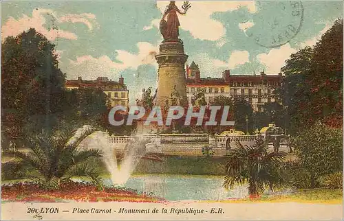 Cartes postales Lyon Place Carnot Monument de la Republique