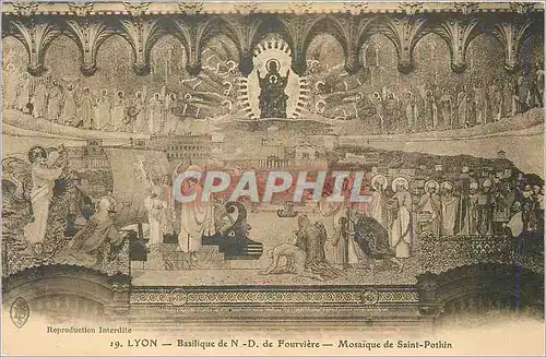 Cartes postales Lyon Basilique de N D de Fourviere Mosaique de Saint Pothin