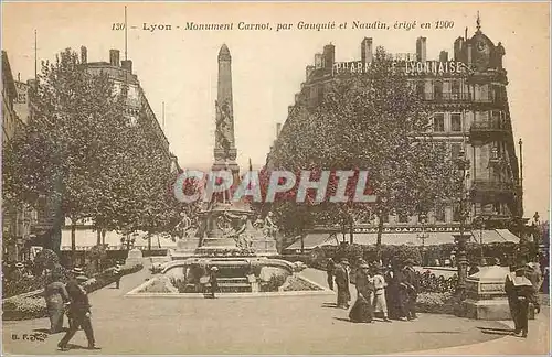 Cartes postales Lyon Le Monument Carnot par Gauquie et Naudin erige en 1900