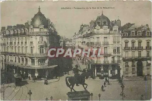 Cartes postales Orleans Perspective de la Rue de la Republique Tramway