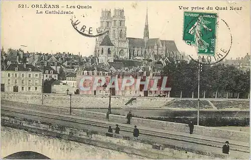 Ansichtskarte AK Orleans Les Quais La Cathedrale