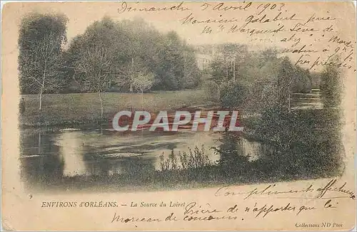 Cartes postales Environs d'Orleans La Source du Loiret (carte 1900)