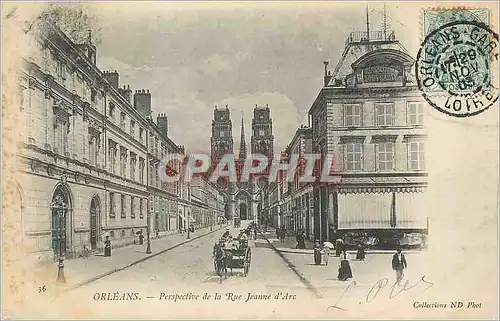 Cartes postales Orleans Perspective de la Rue Jeanne d'Arc (carte 1900)