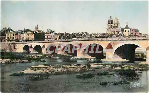 Cartes postales moderne Orleans (Loiret) Les Merveilles du Val de Loire Le Pont Georges V (1760) et la Cathedrale Sainte