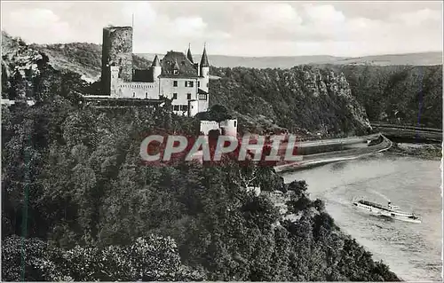 Moderne Karte Burg Katz am Rhein mit Loreley