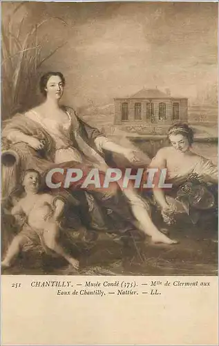 Cartes postales Chantilly Musee Conde  Mlle de Clermont aux Eaux de Chantilly Nattier