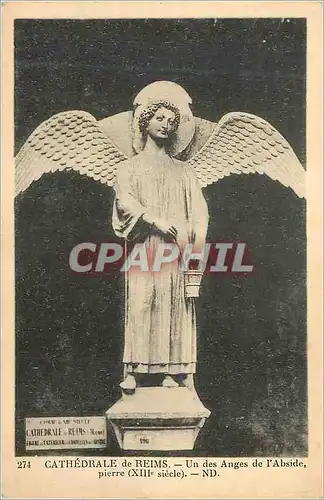 Cartes postales Cathedrale de Reims un des Anges de l'Abside pierre (XIIIe Siecle)