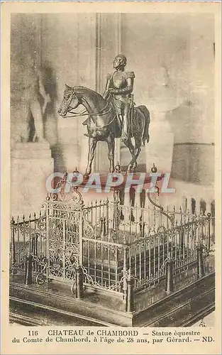 Cartes postales Chateau de Chambord Statue Equestre du Comte de Chambord a l'Age de 28 ans par Gerard