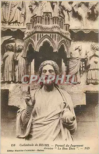 Ansichtskarte AK Cathedrale de Reims Portail du Jugement dernier Le Bon Dieu