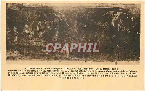 Cartes postales Ennezat Eglise Collegiale St Victor et Ste Couronne Le Jugement Dernier