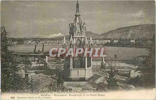 Cartes postales Geneve Monument Brunswick et le Mont Blanc