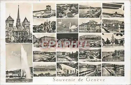 Moderne Karte Souvenir de Geneve