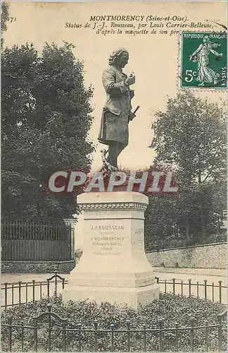 Cartes postales Montmorency (Seine et Oise) Statue de J J Rousseau