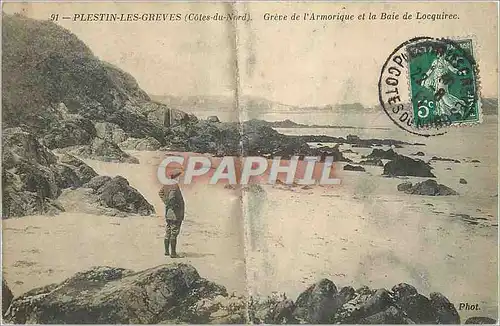 Cartes postales Plestin les Greves (Cotes du Nord) Greve de l'Armorique et la Baie de locquiree