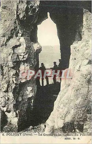 Ansichtskarte AK Poligny (Jura) La Grotte et les Roches du Peniten