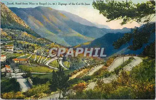 Ansichtskarte AK Road from Nice to Sospel (A M) Zigzags of the Col St Jean