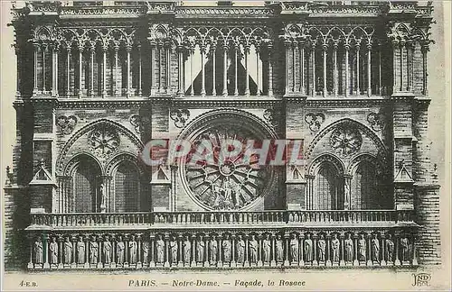 Cartes postales Paris Notre Dame Facade La Rosace