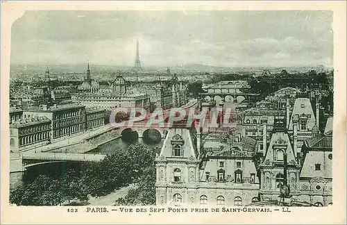 Ansichtskarte AK Paris Vue des Sept Ponts prise de Saint Gervais Tour Eiffel