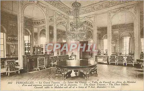 Cartes postales Versailles Le Grand Trianon Le Salon des Glaces Table du Conseil en Chene de Malabat