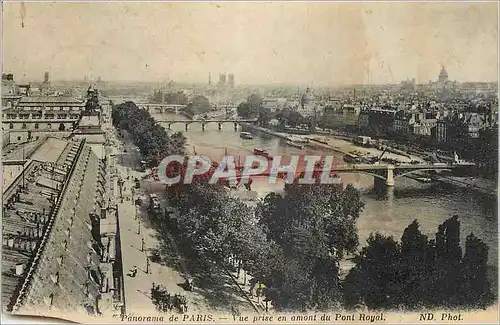 Cartes postales Panorama de Paris Vue prise en amont du Pont Royal