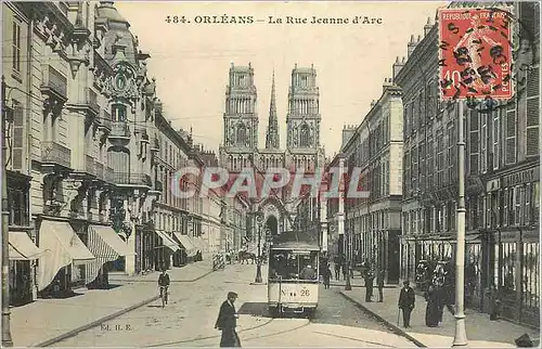 Cartes postales Orleans La Rue Jeanne d'Arc Tramway