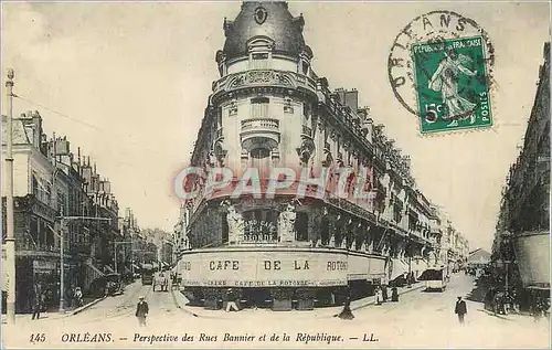 Cartes postales Orleans Perspective des Rues Bannier et de la Republique Tramway