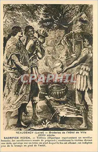Cartes postales Beaugency (Loiret) Broderies de l'Hotel de Ville (XVIIe Siecle) Sacrifice Indien