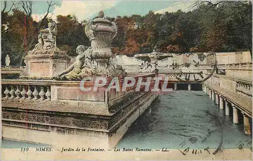 Ansichtskarte AK Nimes Jardin de la Fontaine Les Bains Romains