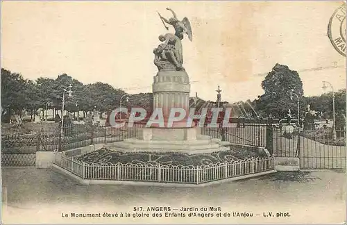 Cartes postales Angers Jardin du Mail Le Monument eleve a la Gloire des Enfants d'Angers et de l'Anjou