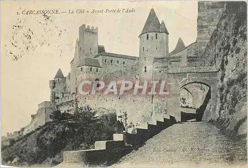 Ansichtskarte AK Carcassonne La Cite Avant Porte de l'Aude