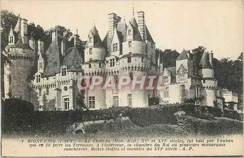 Cartes postales Rigny Usse (I et V) Le Chateau (Mon Hist) XVe et XVIe Siecles
