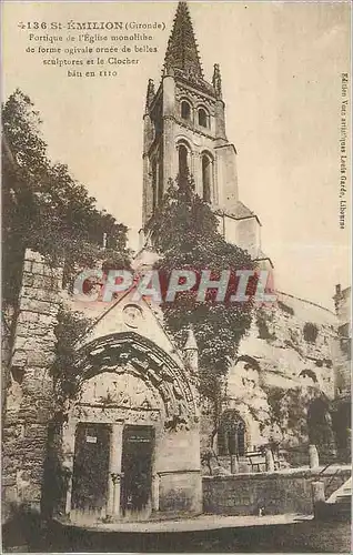Cartes postales St Emilion (Gironde) Portique de l'Eglise