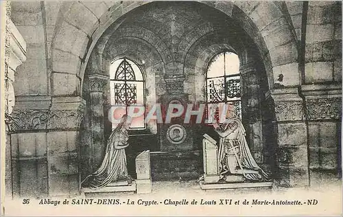Cartes postales Abbaye de Saint Denis La Crypte Chapelle de Louis XVI et de Marie Antoinette