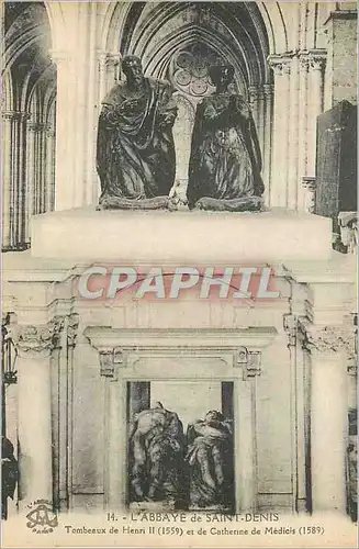 Ansichtskarte AK Abbaye de Saint Denis Tombeaux de Henri II (1559) et de Catherine de Medicis (1589)