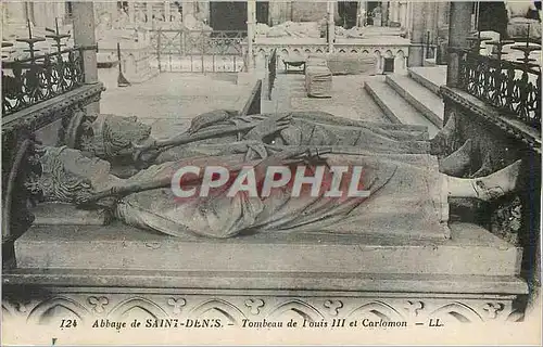 Cartes postales Abbaye de Saint Denis Tombeau de Louis III et Carlomon