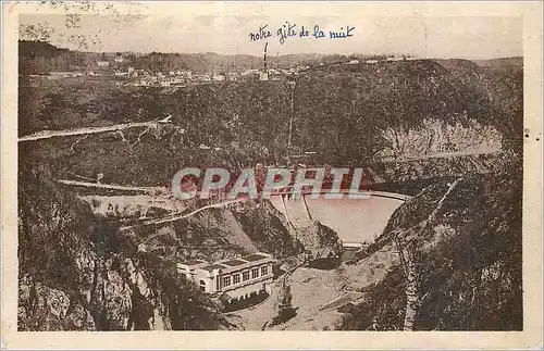 Ansichtskarte AK Le Barrage et l'Usine Hydro Electrique de Mareges (Correze) Vue d'ensemble prise de l'Aval