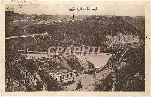 Cartes postales Le Barrage et l'Usine Hydro Electrique de Mareges (Correze) Vue d'ensemble prise de l'Aval