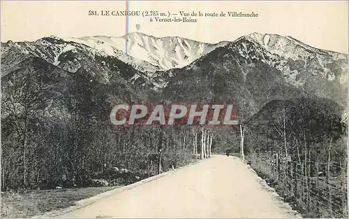 Cartes postales Le Canigou (2785 m) Vue de la Route de Villefranche a Vernet les Bains