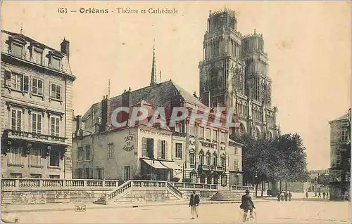 Cartes postales Orleans Theatre et Cathedrale