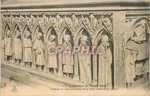 Cartes postales L'Abbaye de Saint Denis Tombeau de Louis de France fils de Saint Louis (1260)