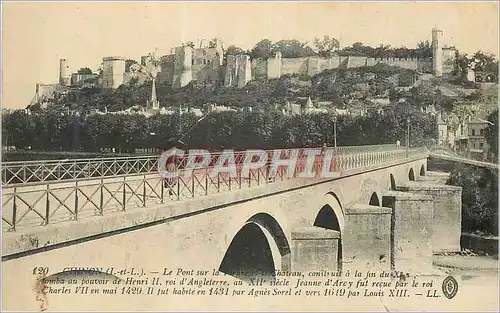 Cartes postales Chinon (I et L) Le Pont et Chateau