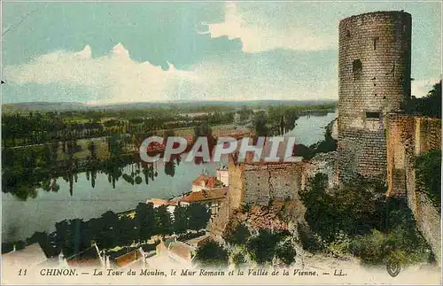 Ansichtskarte AK Chinon La Tour du Moulin Le Mur Romain et la Vallee de la Vienne