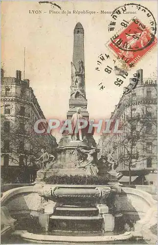 Cartes postales Lyon Place de la Republique Monument Carnot